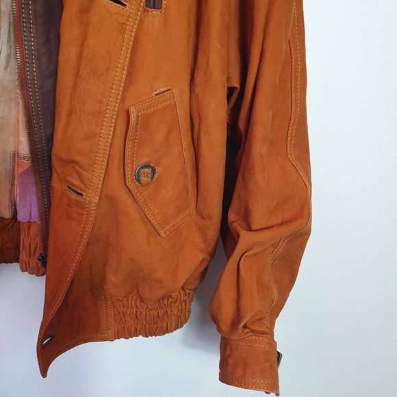 Vintage 1990's Echtes Leder Brown Leather Jacket mens RARE 3XL Great condition - Picture 4 of 12
